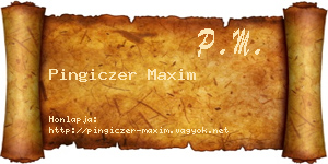 Pingiczer Maxim névjegykártya